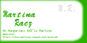 martina racz business card